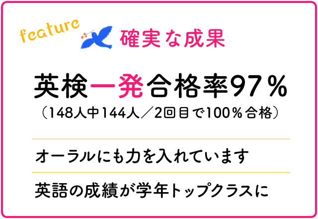 英検一発合格率97％